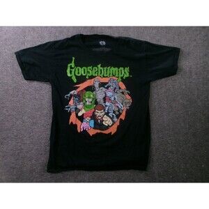 Goosebumps Shirt Mens L Black Slappy the Dummy 90s TV Books Causal Everyday Tee